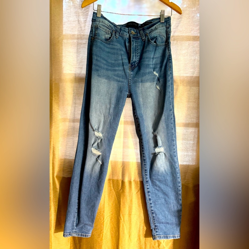 Kendall + Kylie Kontour High Rise Distressed Skinny Jeans Size 11/30